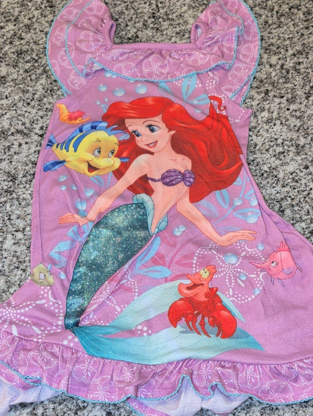 Disney Ariel Purple Pink Mermaid Swim Dress